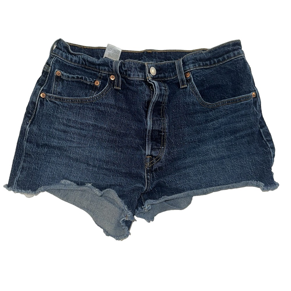 Levi's Women's 501 High Rise‎ Cut-Off Denim Shorts W32 Raw Edge